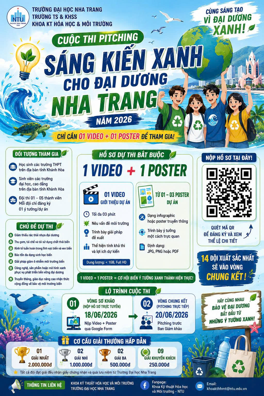 🌊 CUỘC THI PITCHING “SÁNG KIẾN XANH CHO ĐẠI DƯƠNG NHA TRANG” NĂM 2026 🌊